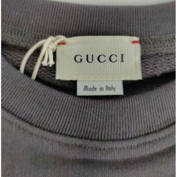 Gucci Boys Black Cotton Logo Print Dragon Patch Sweatshirt 10 XS - Picture 4 of 5